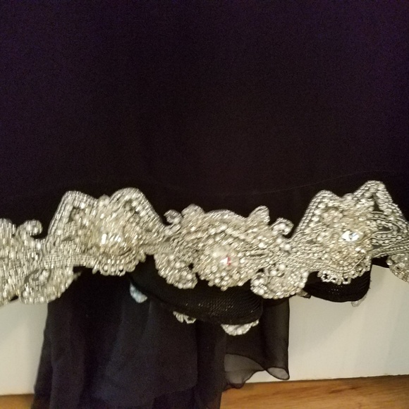 Tarik Ediz Couture Crystal Embellished Gown with Adjustable Train, Worn 1 Time! - Picture 3 of 7